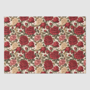 Verführerische Rosen und Weiße Rosen - Chic Floral Seidenpapier