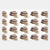 Verführerische Schokoladenkuchenstücke mit weißer Geschenkpapier Set (Vorderseite 3)