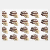 Verführerische Schokoladenkuchenstücke mit weißer Geschenkpapier Set (Vorderseite 2)