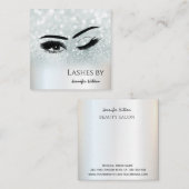 Verführerische silberne Glitze schminken Auge Quadratische Visitenkarte (Vorne/Hinten)