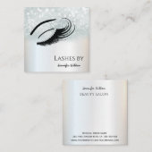 Verführerische silberne Lashes Quadratische Visitenkarte (Vorne/Hinten)