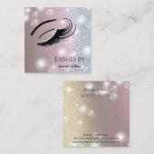 Verführerische silberne Lashes Quadratische Visitenkarte (Vorne/Hinten)