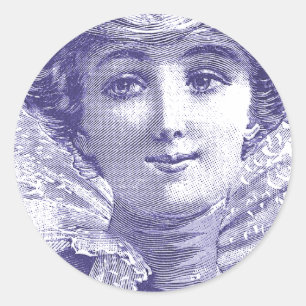 Verführerische viktorianische Diva - Französische Runder Aufkleber