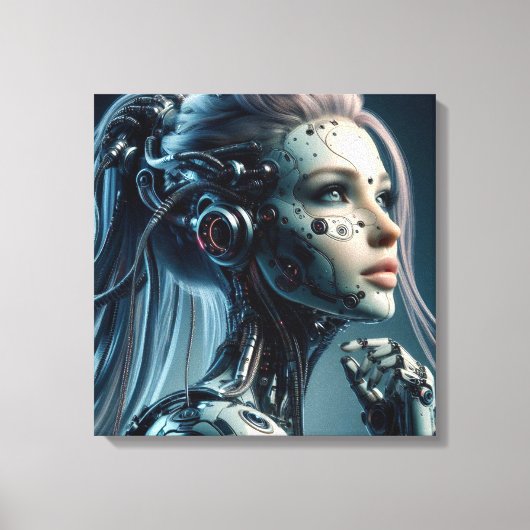 Verführerischer Cyborg Leinwanddruck (Vorderseite)
