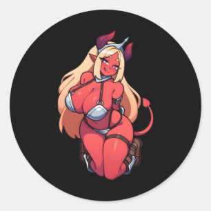 Verführerischer Dämon Girl Fantasy Art Sticker