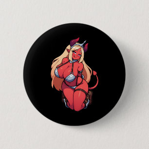 Verführerischer Dämon Girl Fantasy Art Sticker Button