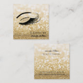 Verführerischer Golddiamant-Lashes Quadratische Visitenkarte (Vorne/Hinten)