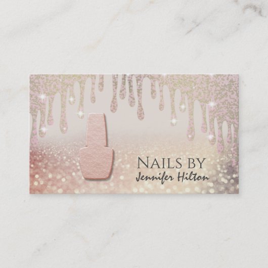 Verführerischer Rose Goldglittersalon Visitenkarte (Vorderseite)