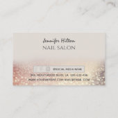 Verführerischer Rose Goldglittersalon Visitenkarte (Rückseite)