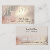 Verführerischer Rose Goldglittersalon Visitenkarte (Vorne/Hinten)