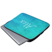 Verführerisches Aqua Laptopschutzhülle (Vorne Knopf)