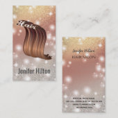 Verführerisches goldglänzendes funky haarlogo visitenkarte (Vorne/Hinten)