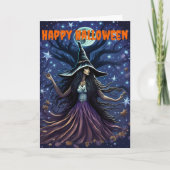 Verführerisches HexenHalloween Karte (Vorderseite)