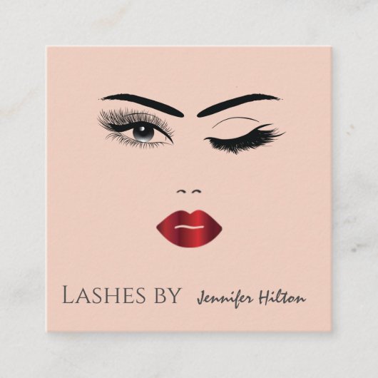 Verführerisches, modernes, schlichtes Mädchen-Gesi Quadratische Visitenkarte (Vorderseite)