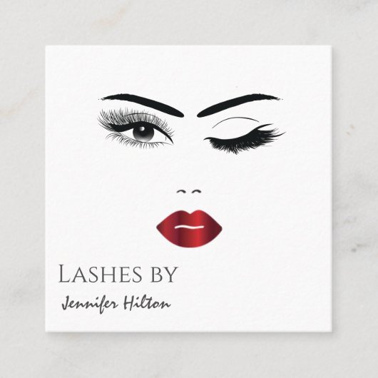 Verführerisches, modernes, schlichtes Mädchen-Gesi Quadratische Visitenkarte (Vorderseite)