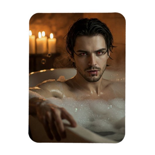 Verführerisches Vlad Vampire in Blase Bath Magnet (Vertikal)