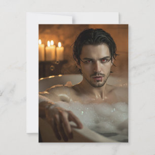 Verführerisches Vlad Vampire in Blase Bath Postkarte