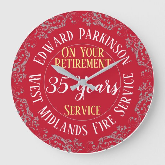Vergabe des Feuerwehrruhens mit bedienten Jahren Große Wanduhr (Vorderseite)