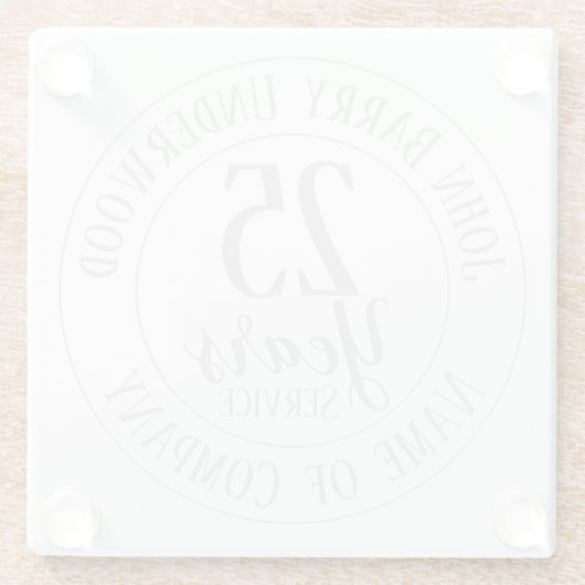 Vergabe eines langfristigen Dienstes oder einer Da Glasuntersetzer (Rückseite)