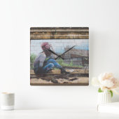 Vergangene Gedanken über Graffiti im Kindesalter Quadratische Wanduhr (Zuhause)