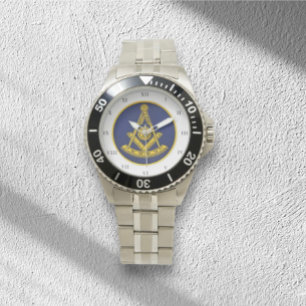 Vergangener Meister Freimaurer Quadrat- und Kompas Armbanduhr