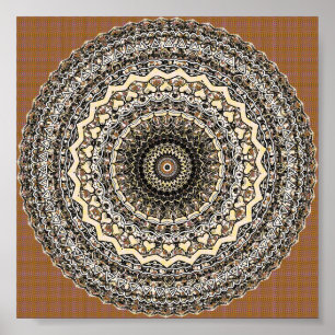 Vergangenes Liebemandala-Kaleidoskop-Muster Poster