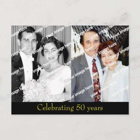 Vergangenheit und Gegenwart Einladungspostkarte (Vorderseite)