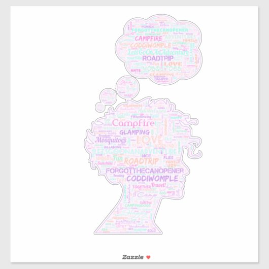 Vergaß das Camping öffnen kann. Aufkleber (Blatt)