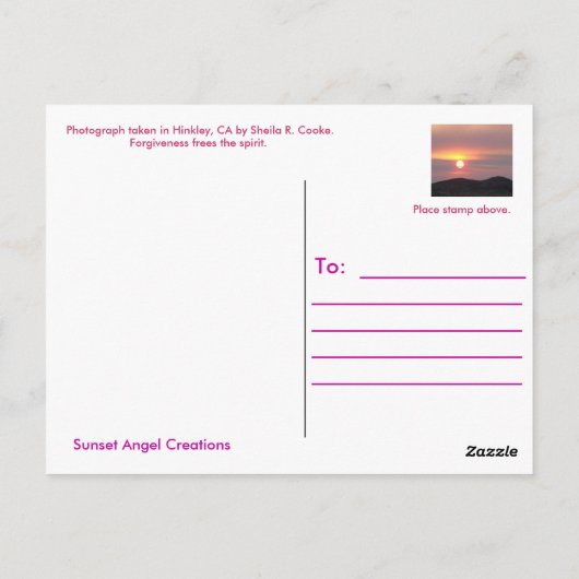 vergeben postkarte (Rückseite)