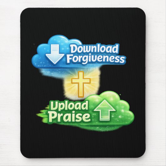 Vergebung herunterladen Lob hochladen - Christlich Mousepad (Vorne)