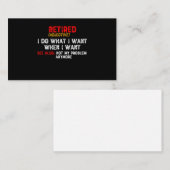 Vergeltet, tue ich, was ich Gewollt habe, wenn ich Visitenkarte (Vorne/Hinten)