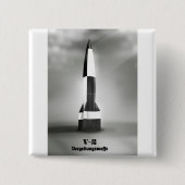 Vergeltungsrübe V2 Rocket B&W Vintager Stil. Button (Vorderseite)