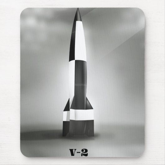 Vergeltungsrübe V2 Rocket B&W Vintager Stil. Mousepad (Vorne)