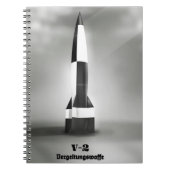Vergeltungsrübe V2 Rocket B&W Vintager Stil. Notizblock (Vorderseite)