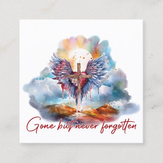 Vergessen, aber nie vergessen quadratische visitenkarte (Vorderseite)