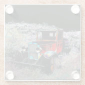 Vergessen - Alter Vintager LKW Glasuntersetzer (Rückseite)