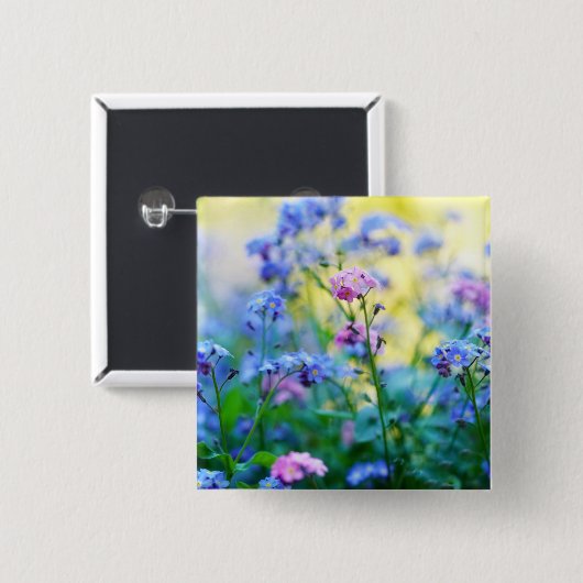Vergessen-Ich-Nicht-Blume Button (Vorne & Hinten)