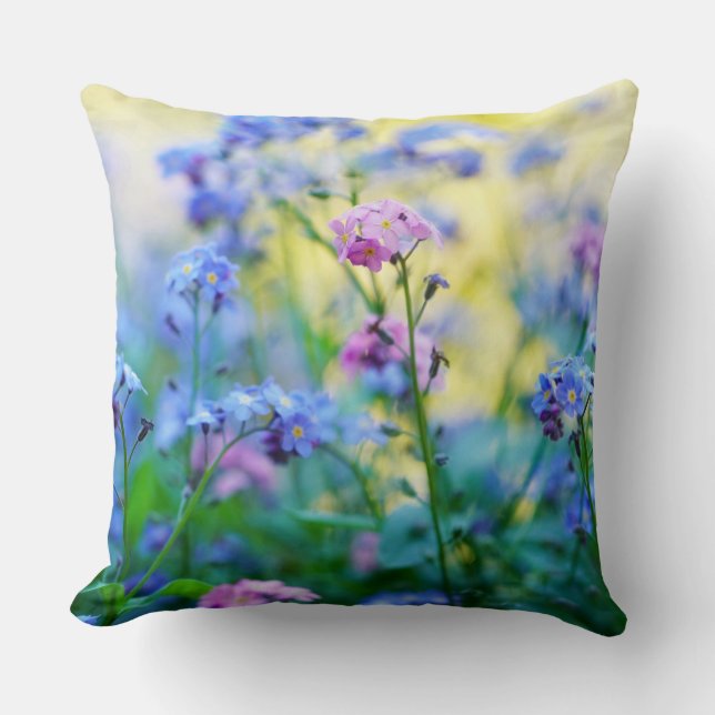 Vergessen-Ich-Nicht-Blume Kissen (Vorderseite)