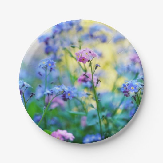 Vergessen-Ich-Nicht-Blume Pappteller (Vorderseite)