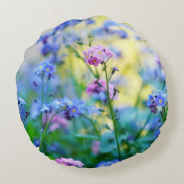 Vergessen-Ich-Nicht-Blume Rundes Kissen