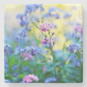 Vergessen-Ich-Nicht-Blume Steinuntersetzer (Vorderseite)