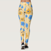 Vergessen-Ich-nicht-Blumenmuster Leggings (Rückseite)
