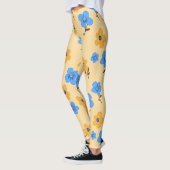 Vergessen-Ich-nicht-Blumenmuster Leggings (Links)