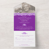 Vergessen-ich-nots Beerdigung lila Leben All In One Einladung (Innen Boden)