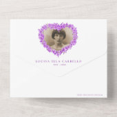 Vergessen-ich-nots Beerdigung lila Leben All In One Einladung (Rückseite)