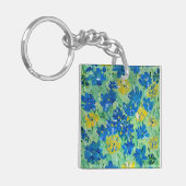 Vergessen-Me-Nicht-Bläschen-AkrylSquare-Schlüssela Schlüsselanhänger (Vorderseite links)