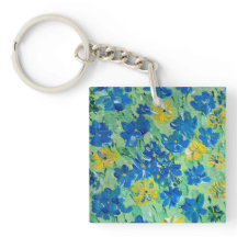 Vergessen-Me-Nicht-Bläschen-AkrylSquare-Schlüssela