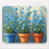 Vergessen-Me-Not-Blume-Pots Mousepad (Vorne)