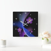 Vergessen-Me-Not-Blume Quadratische Wanduhr (Zuhause)