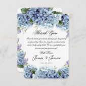 Vergessen-Me-Not-Blume Wasserfarbe Elegante Hochze Dankeskarte (Vorne/Hinten)